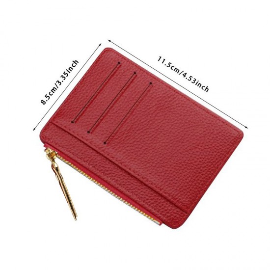 PU Leather Women ID Credit Bank Card Holder Zipper Slim Wallet Fashion Small Coin Purse Money Clip Case Cardholder Cover