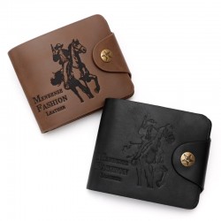 Folding creative men's wallet short wallet buckle wallet