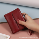 Portable short wallet 2025 spring and summer new solid color zipper wristband foldable and retractable