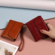 Portable short wallet 2025 spring and summer new solid color zipper wristband foldable and retractable