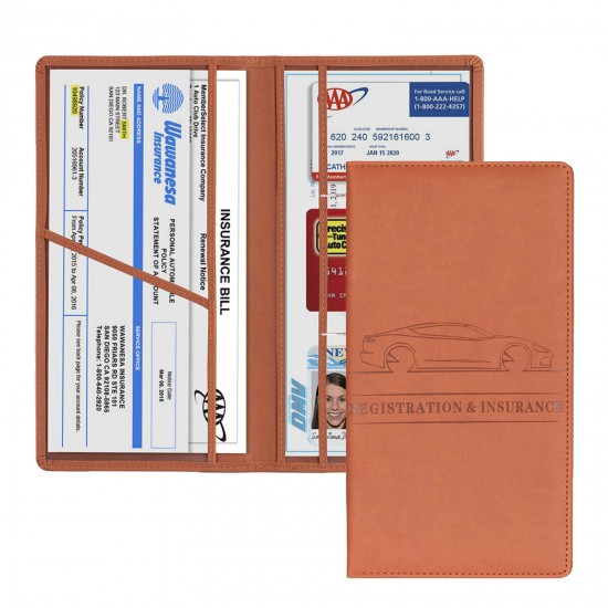 Car insurance information folder, PU leather ID card and driver's license folder, exquisite card holder