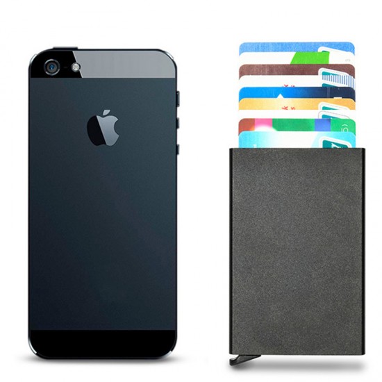 Large Capacity 9-11 Cards Rfid Credit Card Holder Metal Thin Slim Smart Wallet Men Women Wallets Pop Up Minimalist Small Walets