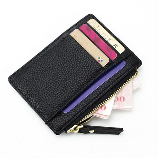 PU Leather Women ID Credit Bank Card Holder Zipper Slim Wallet Fashion Small Coin Purse Money Clip Case Cardholder Cover