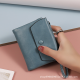 Portable short wallet 2025 spring and summer new solid color zipper wristband foldable and retractable