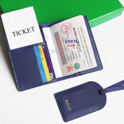 Customized name travel passport cover set luggage tag card holder passport holder
