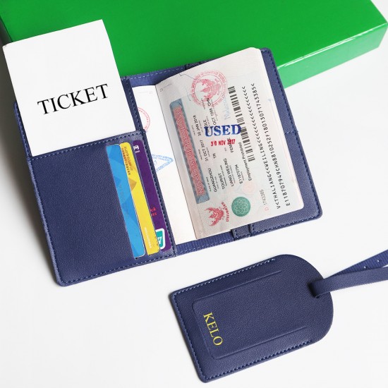Customized name travel passport cover set luggage tag card holder passport holder