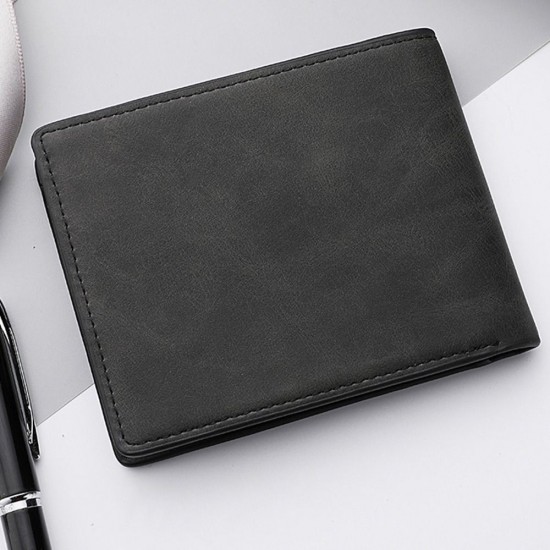 Multi-card Slot Men Multi-card Slot Wallet Fashion PU Leather Folding Coin Purse Large-capacity Money Bag