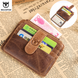 BULLCAPTAIN RFID Blocking Leather Wallet Credit Card ID Holder Wallet Money Clip Unisex