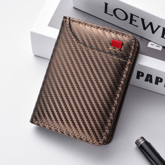 Men's PU Leather Carbon Fiber Texture Credit Card Holder Multi-Card Slot Men's Wallet Stylish And Durable Perfect Gift For Men