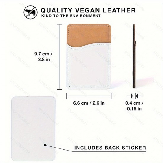5/10pcs Sublimation Blanks Phone Wallet, PU Leather Phone Card Holder for Back of Phone, DIY Credit Card Pocket for Phone Case