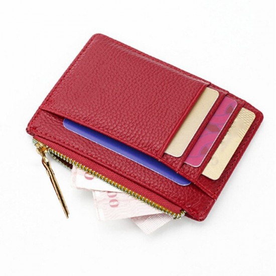PU Leather Women ID Credit Bank Card Holder Zipper Slim Wallet Fashion Small Coin Purse Money Clip Case Cardholder Cover