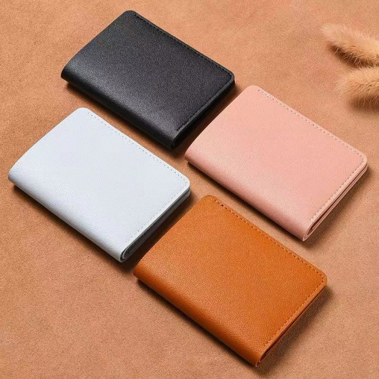 Portable Small Wallet Bank Card Bag Short Pu Leather Wallets
