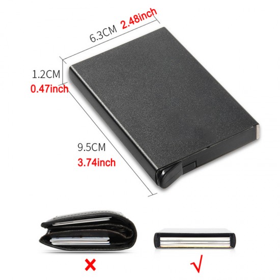 Large Capacity 9-11 Cards Rfid Credit Card Holder Metal Thin Slim Smart Wallet Men Women Wallets Pop Up Minimalist Small Walets