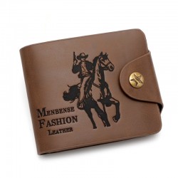 Folding creative men's wallet short wallet buckle wallet