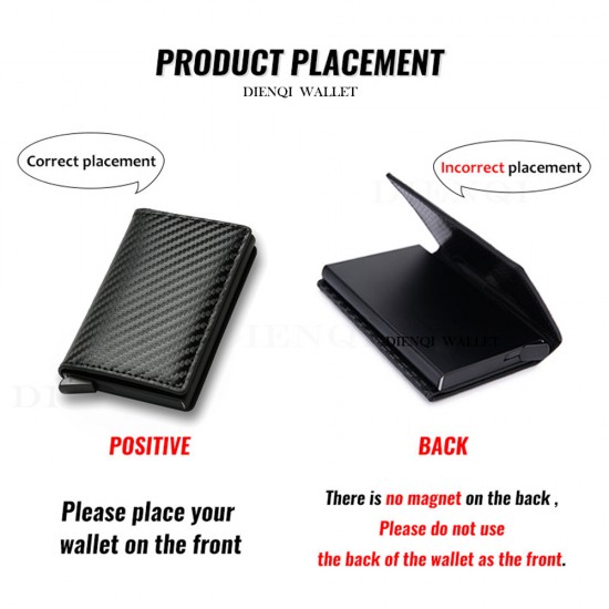 Rfid Aluminum Men Wallet Card Holders Purse Carbon Fiber Men Business Slim Thin Smart Wallet Credit Cardholder Case Note Holder